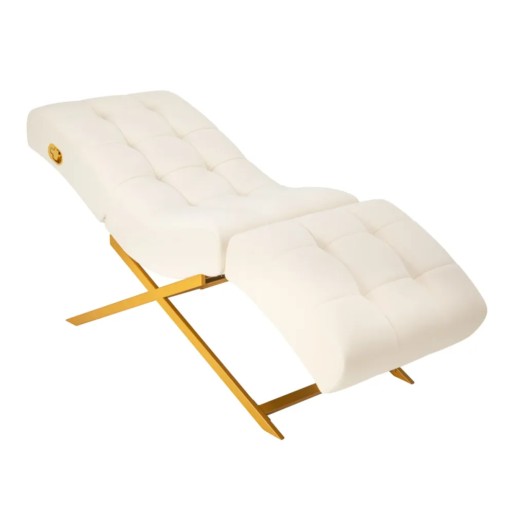 Sillon Umbra weißer Wimpernpflegestuhl mit goldener Basis