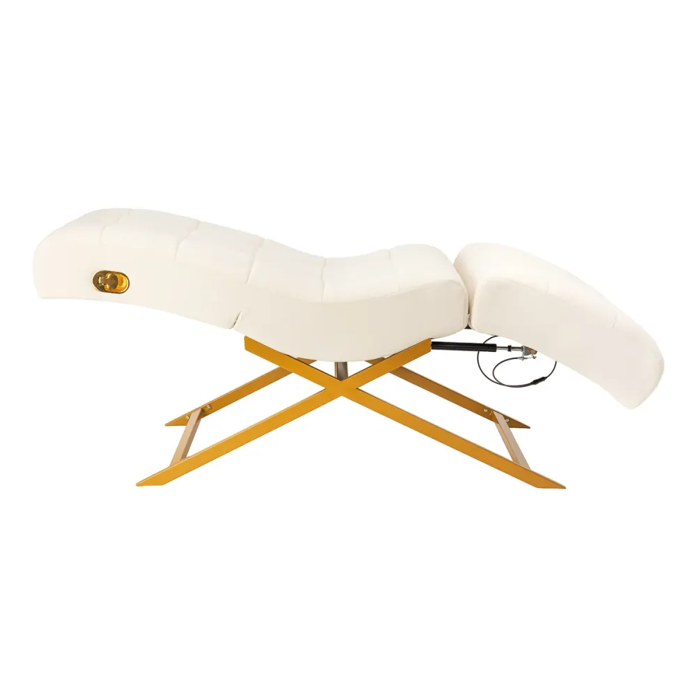Sillon Umbra weißer Wimpernpflegestuhl mit goldener Basis
