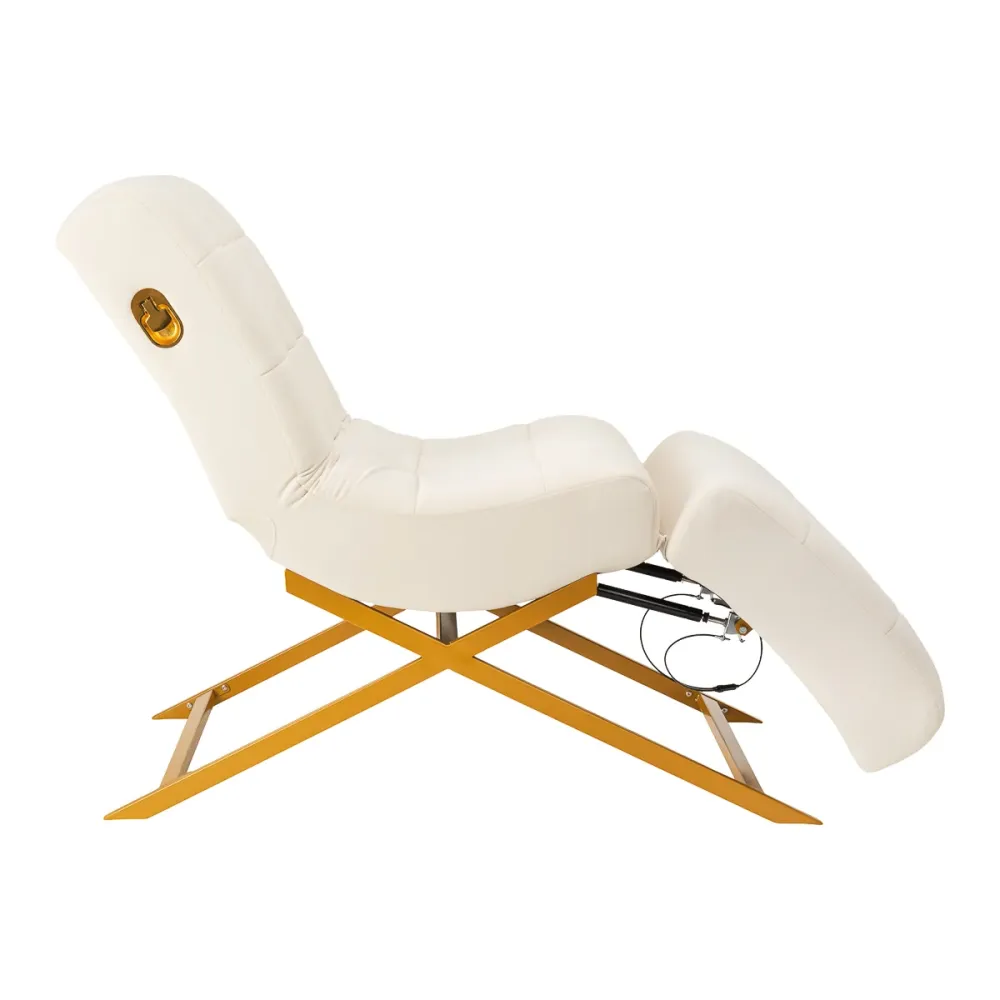 Sillon Umbra weißer Wimpernpflegestuhl mit goldener Basis