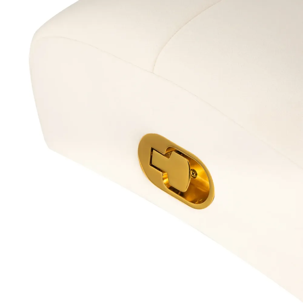 Sillon Umbra weißer Wimpernpflegestuhl mit goldener Basis