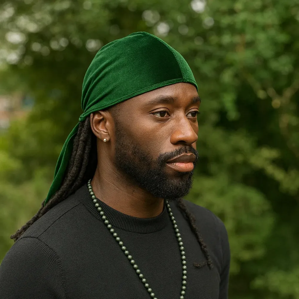 Samt Durag / Velvet Du-rag / Bandana - Unisex - Grün
