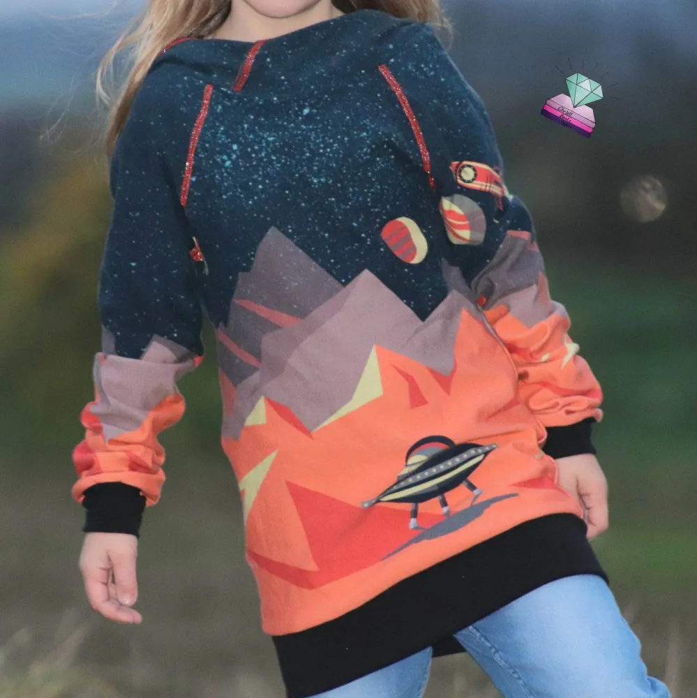 Schnittmuster Rag ´Ding Dong Raglanhoodie/Kleid Größe 56-164