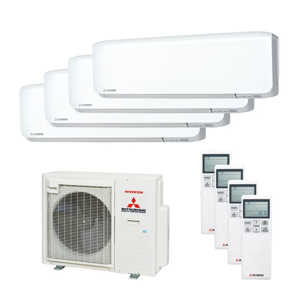 Mitsubishi Heavy Multisplit Klimaanlage Geräte-Set Außen- und Wandgerät SCM71ZS-W/2x SRK20ZS-WF und 2x SRK25ZS-WF