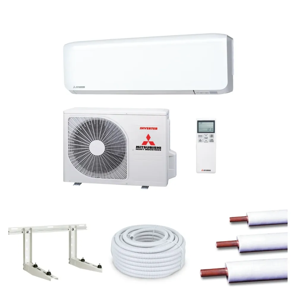 Mitsubishi Heavy Multisplit Klimaanlage Komplett Set Außen- und Wandgerät SRC50ZS-W/1x SRK50ZS-WF, Kupferrohrleitungen, Sp...
