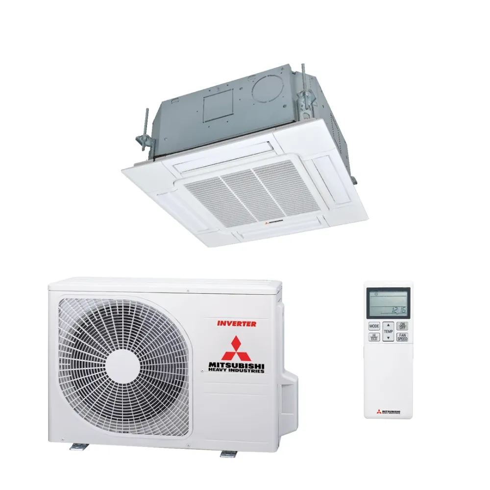Mitsubishi Heavy Split Klimaanlage Geräte-Set Außen- und Euroraster-Kassettengerät SRC25ZS-W2/FDTC25VH1 inkl. Standardpane...