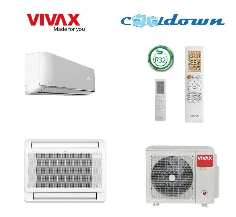 VIVAX Multisplit Klimaanlage Klimagerät 1 x 3,5 KW Truhe + 1 x 3,5 KW Wandgerät