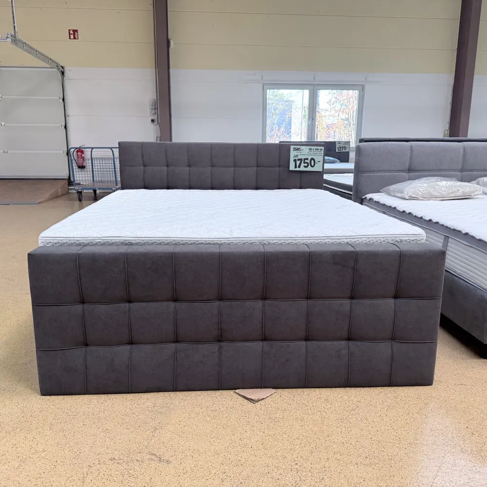 Boxspringbett 180x200 Stauraum Dunkelgrau Stoff 6 Teilig