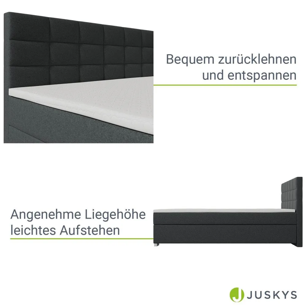 Boxspringbett Seattle 180x200 cm - Dunkelgrau