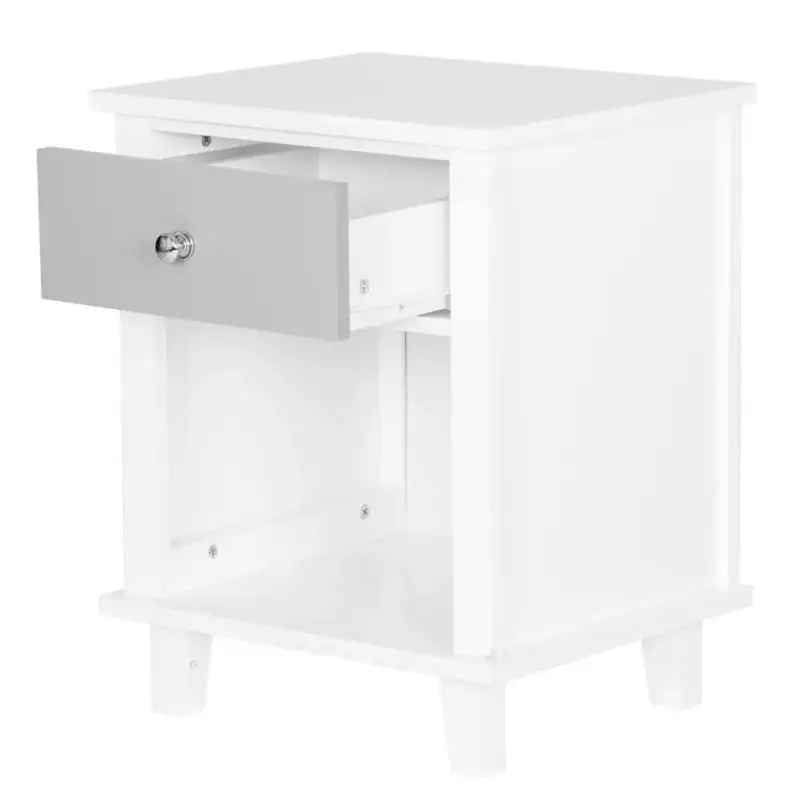 BukkitBow – Kompakter Nachttisch – Wasserabweisend – Mit Schublade und offenem Fach – 40 x 34 x 50 cm