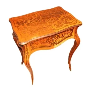Französischer Schminktisch Louis XV Stil – 1800er Jahre, Reich Intarsiert mit Bois de Violette und Palisander