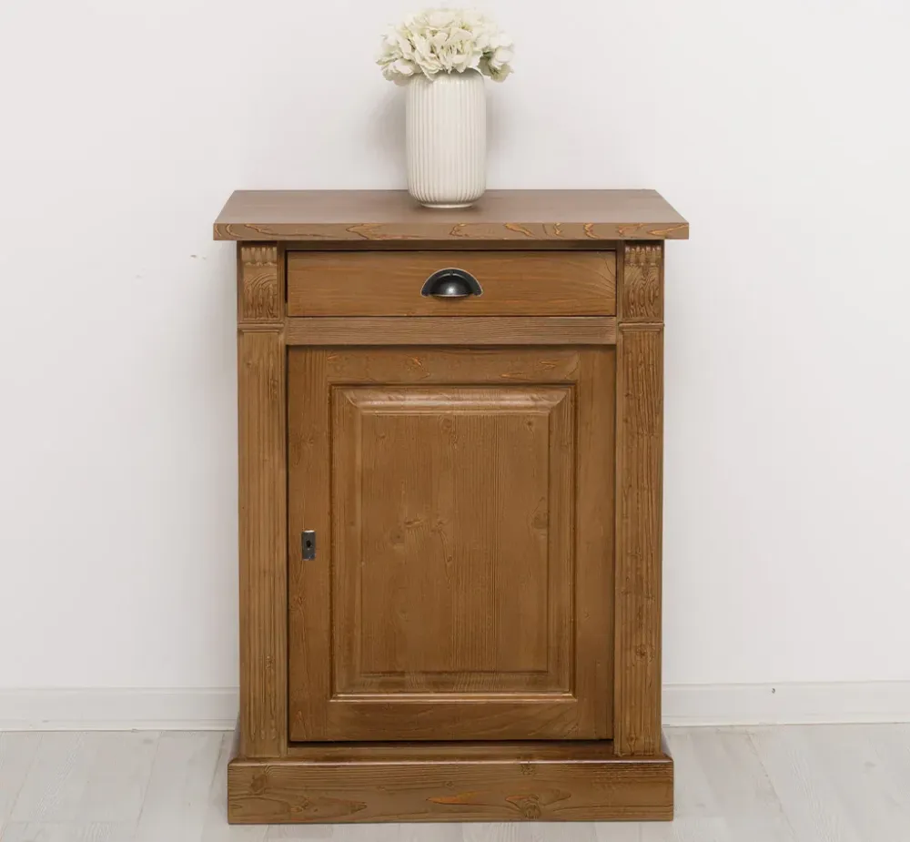 Kleine Kommode aus Massivholz - Nachttisch mit Schublade