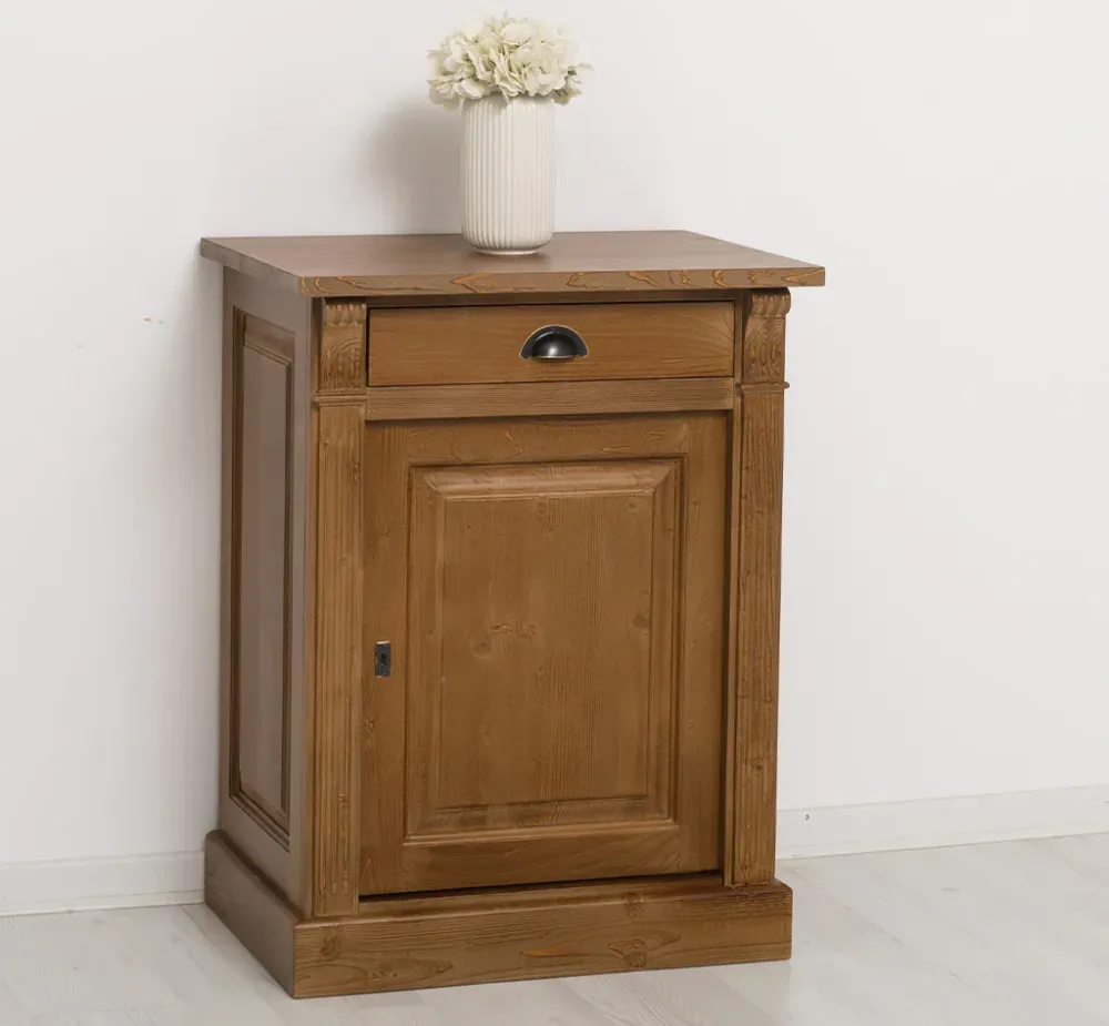 Kleine Kommode aus Massivholz - Nachttisch mit Schublade