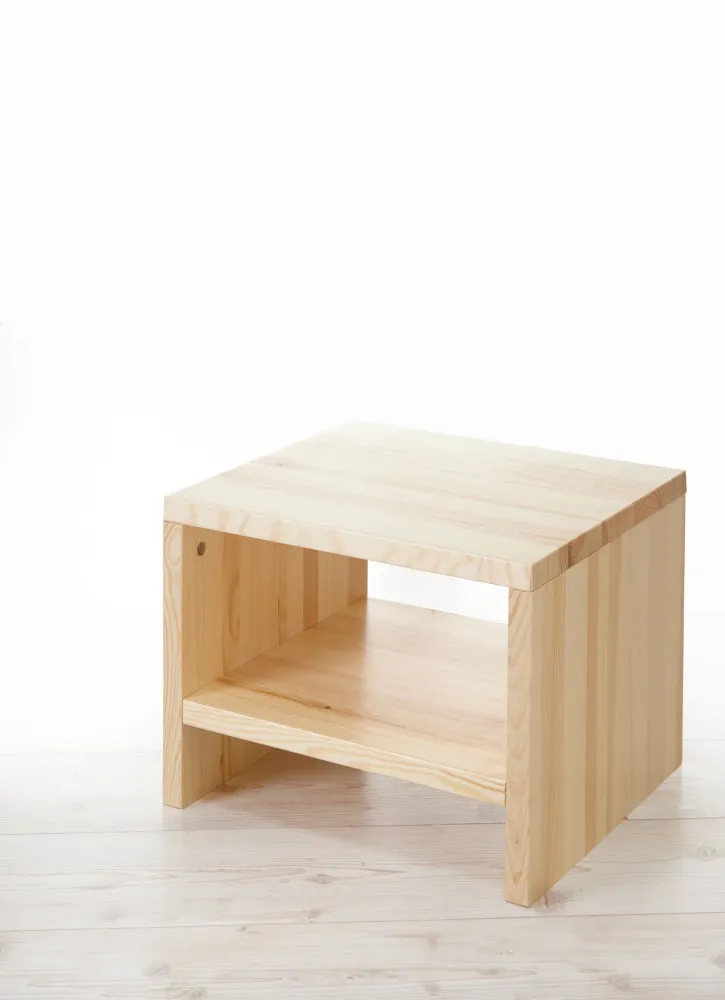 Nachtkommode Nachttisch mit 2 Ablagen Massivholz Kiefer