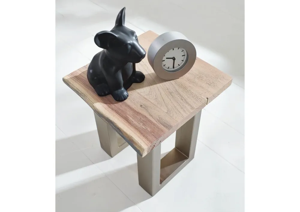 Nachttisch Akazie 40x40x42 Natural Stone lackiert FREEFORM