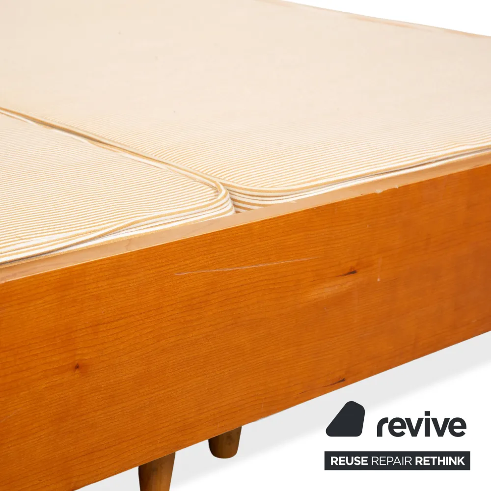 Simmons Boxspringbett 180x200cm Beige Grau Braun Kopfteil Holz Rahmen
