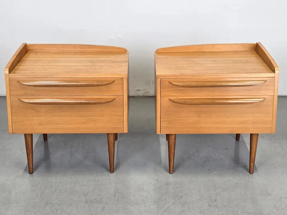 VINTAGE 2ER SET NACHTTISCHE nachttisch holz 1960er schlafzimmer tisch kommode