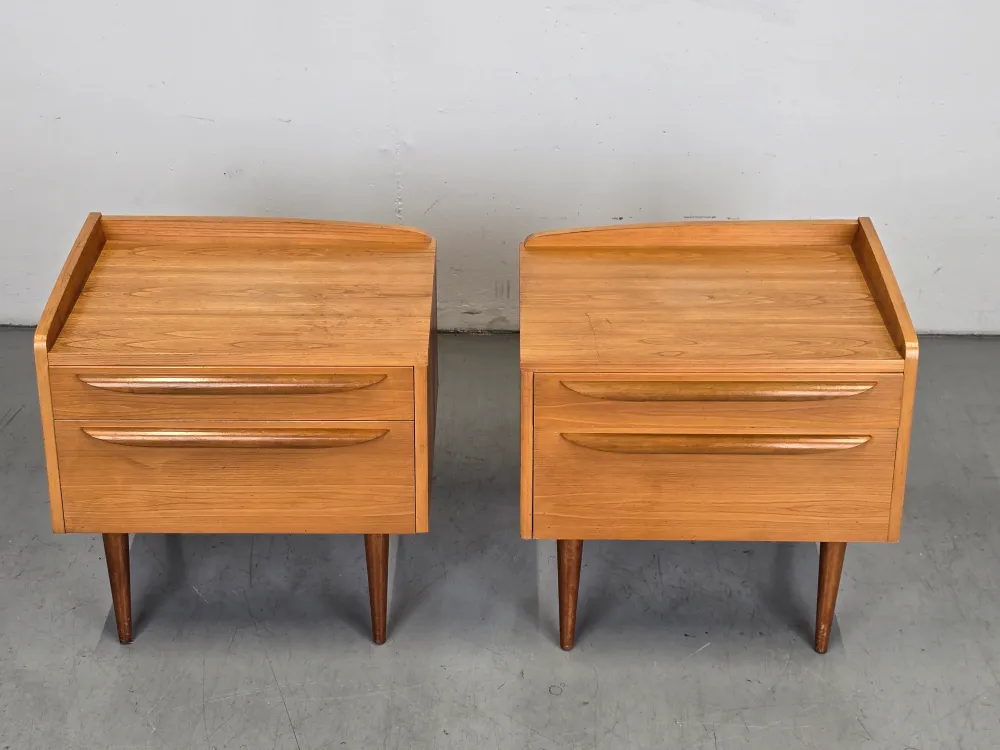 VINTAGE 2ER SET NACHTTISCHE nachttisch holz 1960er schlafzimmer tisch kommode