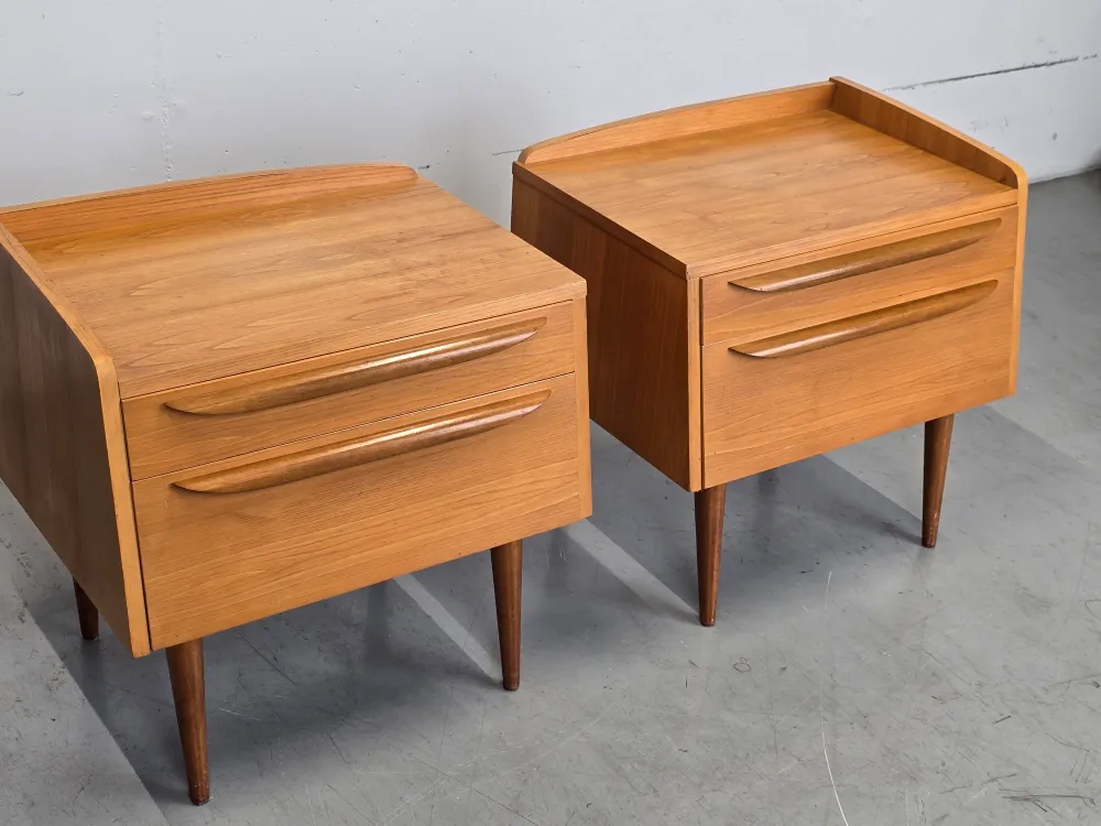 VINTAGE 2ER SET NACHTTISCHE nachttisch holz 1960er schlafzimmer tisch kommode