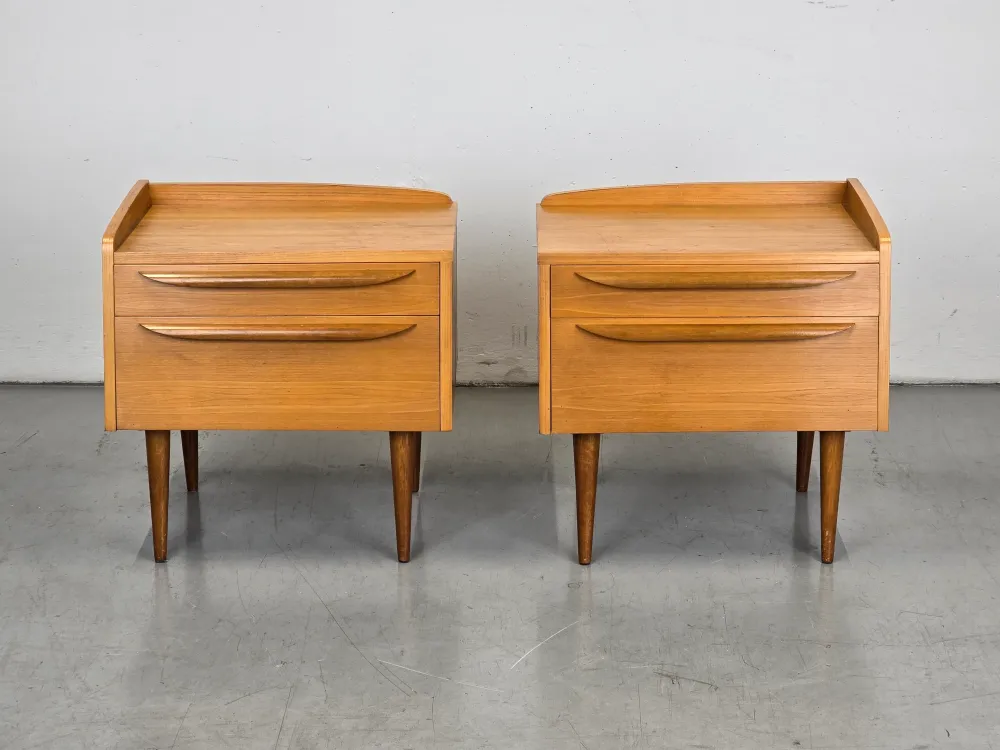 VINTAGE 2ER SET NACHTTISCHE nachttisch holz 1960er schlafzimmer tisch kommode