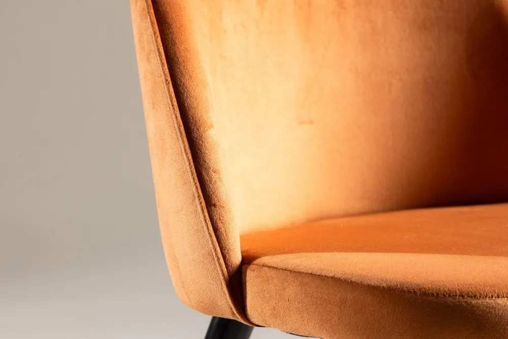 2er-Set Esszimmerstühle Velvet aus Samt - Orange