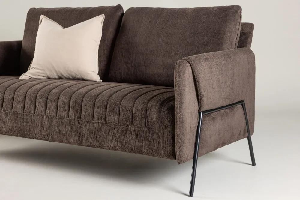 2-Sitzer Sofa Indigo - Dunkelbraun
