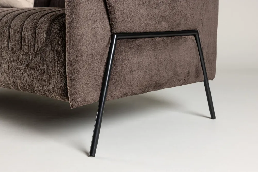 2-Sitzer Sofa Indigo - Dunkelbraun