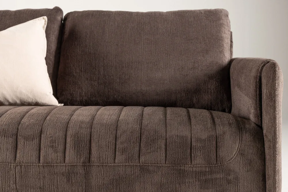 2-Sitzer Sofa Indigo - Dunkelbraun