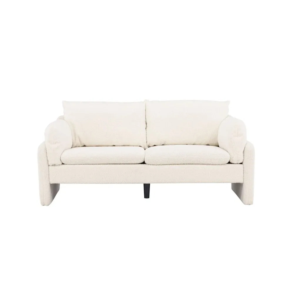 2-Sitzer Sofa Vindel aus Teddy Bouclé - Weiß