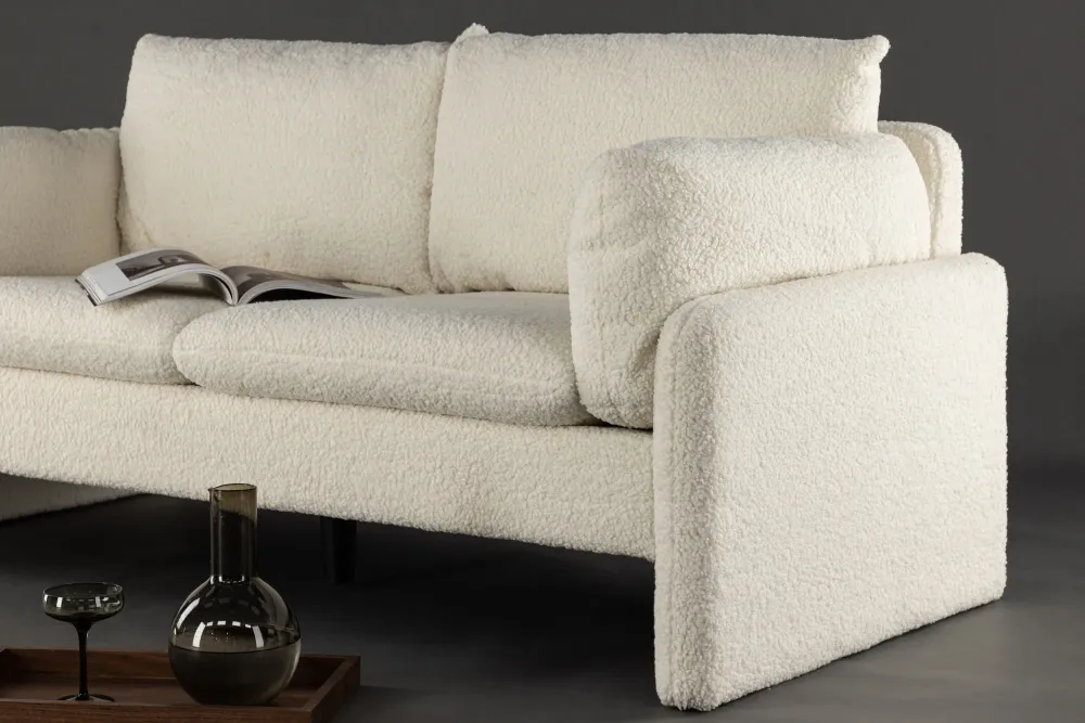 2-Sitzer Sofa Vindel aus Teddy Bouclé - Weiß
