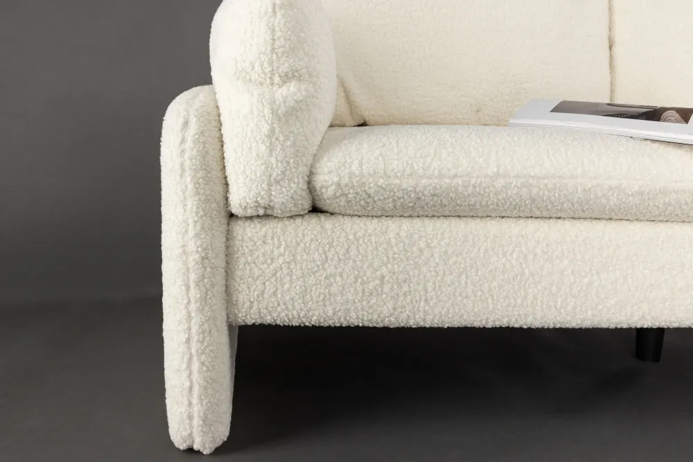 2-Sitzer Sofa Vindel aus Teddy Bouclé - Weiß