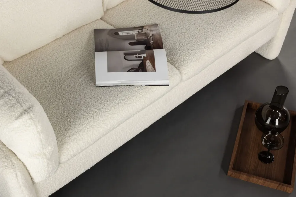 2-Sitzer Sofa Vindel aus Teddy Bouclé - Weiß