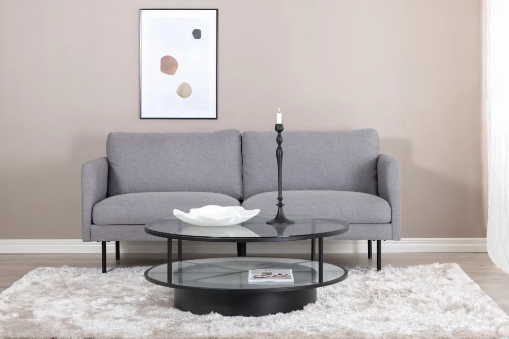 2-Sitzer Sofa Zoom aus Stoff - Grau