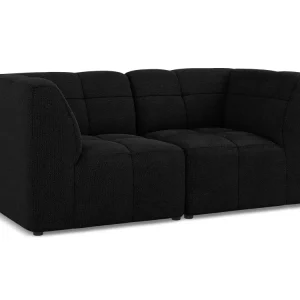 Modulares 2-Sitzer Sofa ALOHA schwarzer Boucle