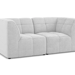Modulares 2-Sitzer Sofa ALOHA silbernes Boucle