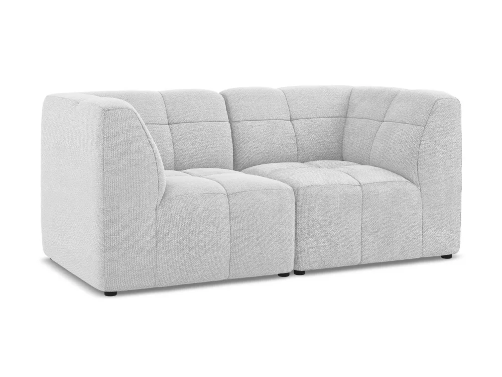 Modulares 2-Sitzer Sofa ALOHA silbernes Boucle