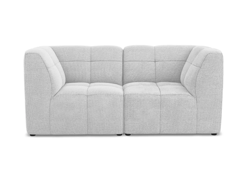 Modulares 2-Sitzer Sofa ALOHA silbernes Boucle