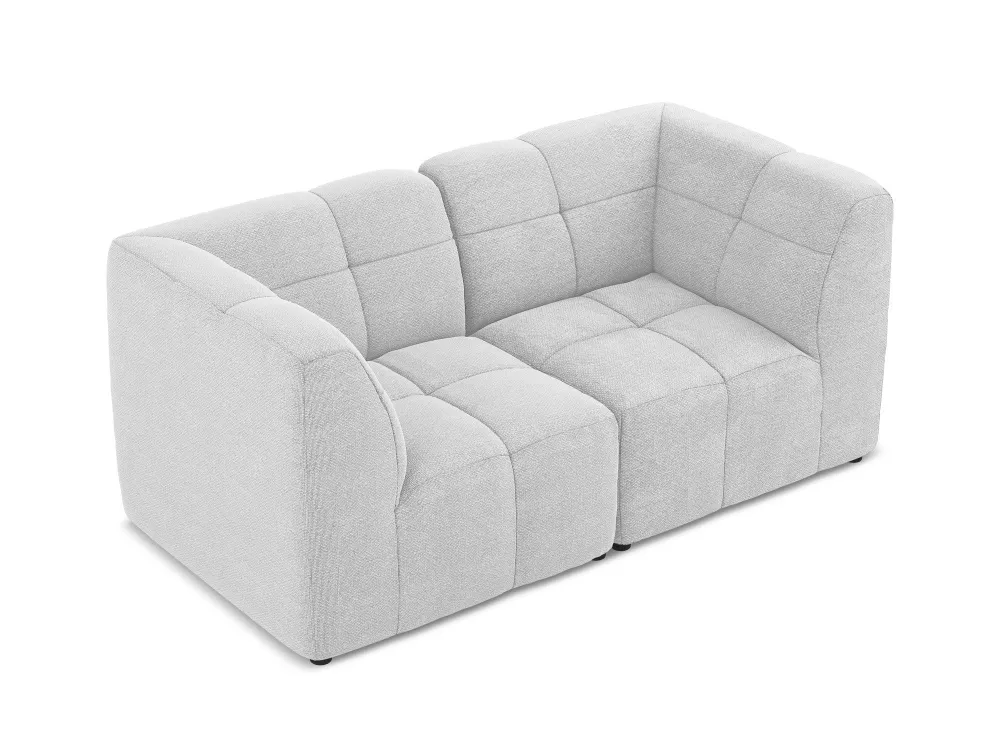 Modulares 2-Sitzer Sofa ALOHA silbernes Boucle