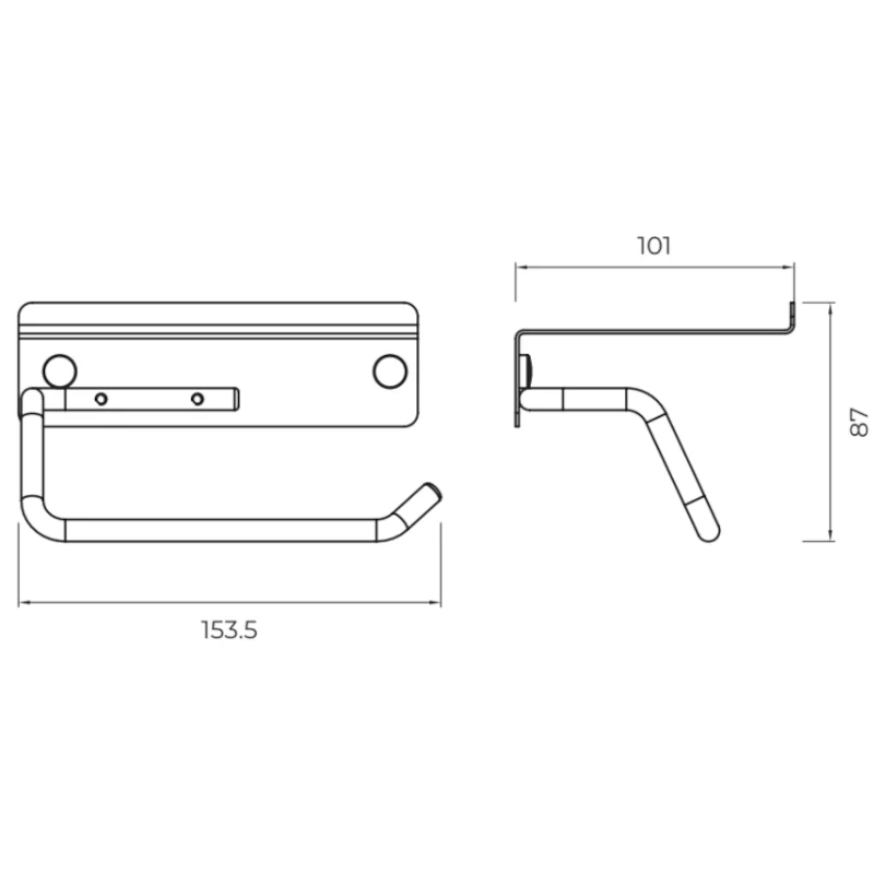 Imex - Toilettenpapierhalter mit Ablage Essential gebürstetes Nickel