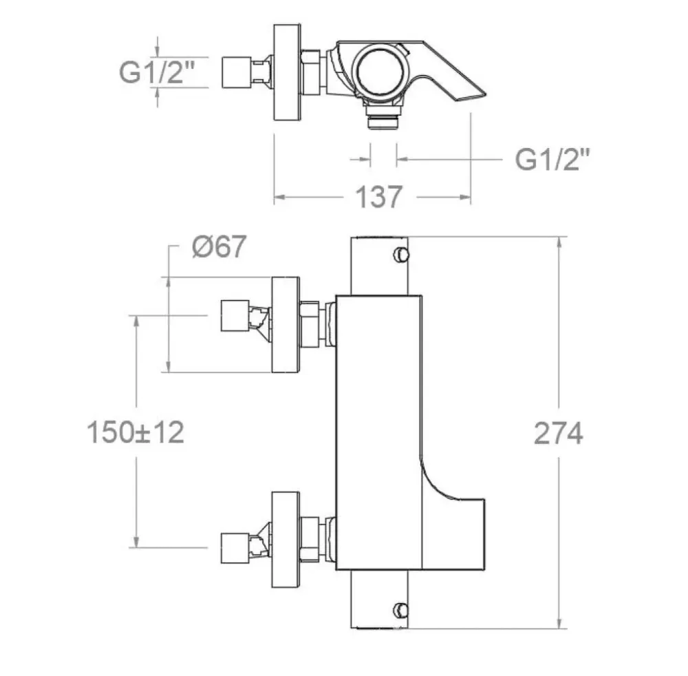 Ramon Soler - Urban Chic Thermostat-Badewannen-Duscharmatur mit Wasserfallauslass, integrierter Umstellung und Ablage aus...