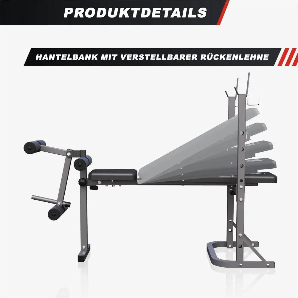 Schrägbank E-Series mit Ablage inkl, Beinstrecker