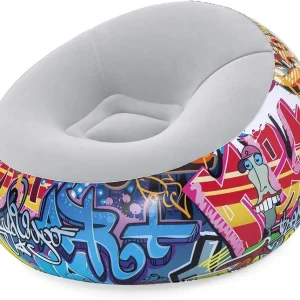 Bestway Graffiti-Luftsessel, Bunt, 112 x 112 x 66 Aufblasbar Sitzsack 100kg