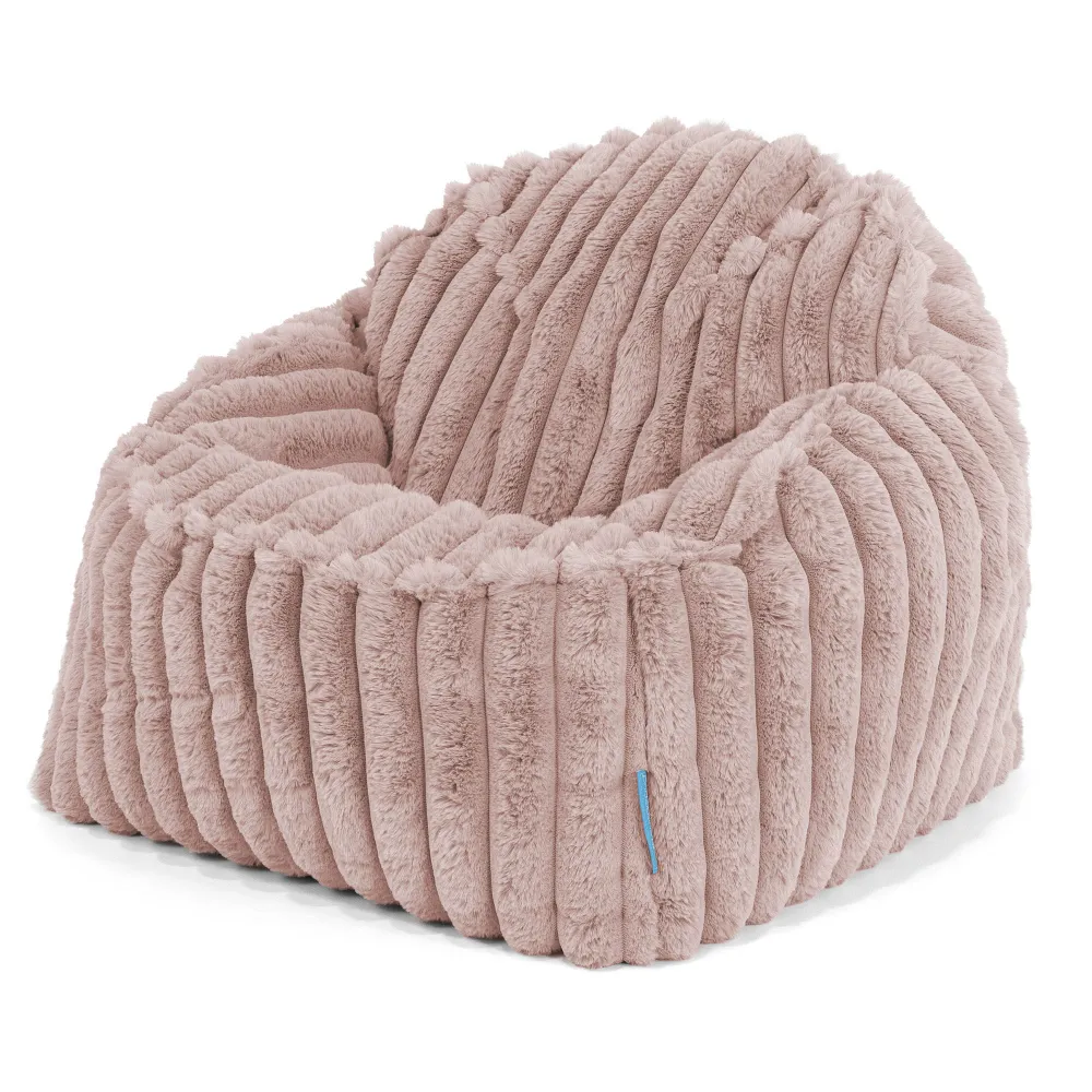 Der Slouchy Kinder Sitzsack 2-6 Jahre - Ultra Plüsch Cord Pastellrosa