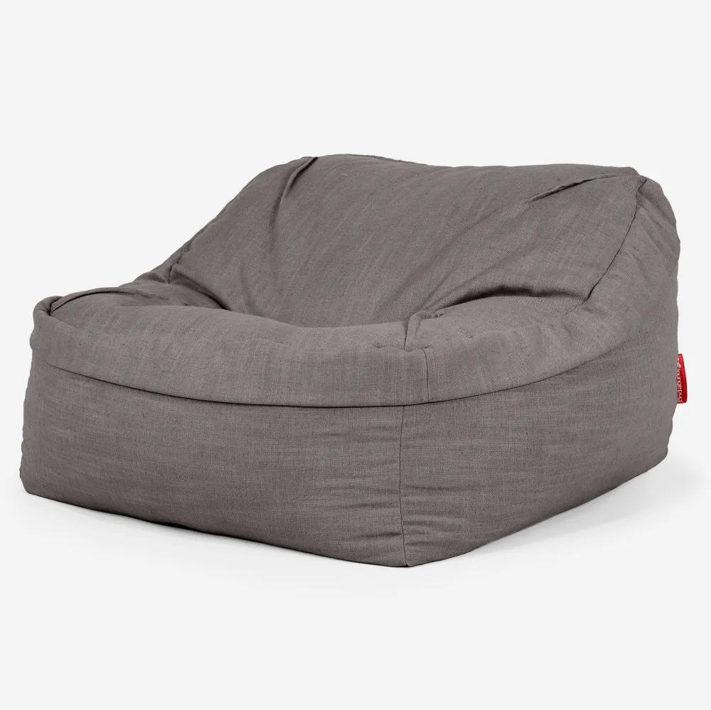 Der Slouchy Sitzsack Sessel - Leinenlook Schiefergrau