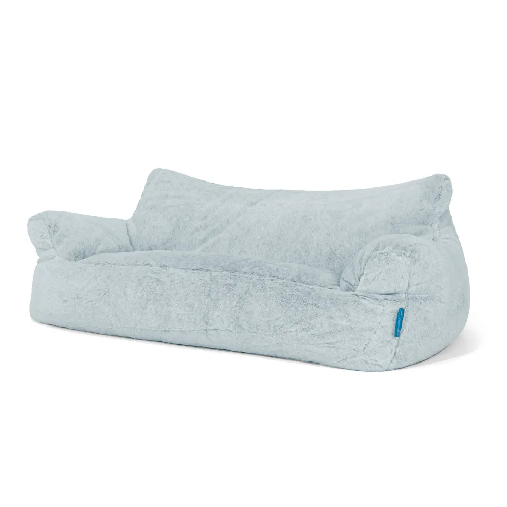 Josephine Sitzsack Sofa für Kinder 1-5 Jahre - Kaninchen Kunstfell Pastellblau
