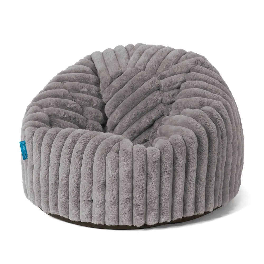 Klassicher Kindersessel Sitzsack 1-5 jahren - Ultra Plüsch Cord Grau
