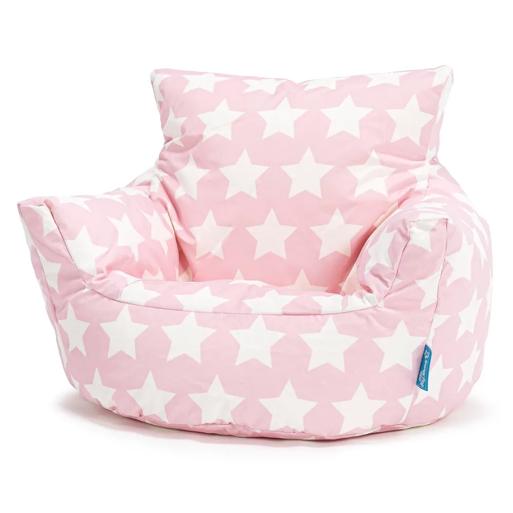 Klein Kindersessel Sitzsack 1-3 jahren - Druck Pink Star