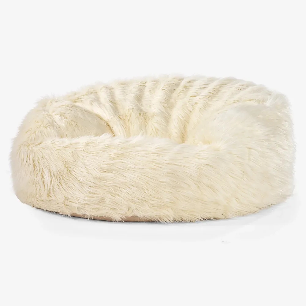 Mammoth Sofa Sitzsack XXL - Mongolisches Kunstfell Crème