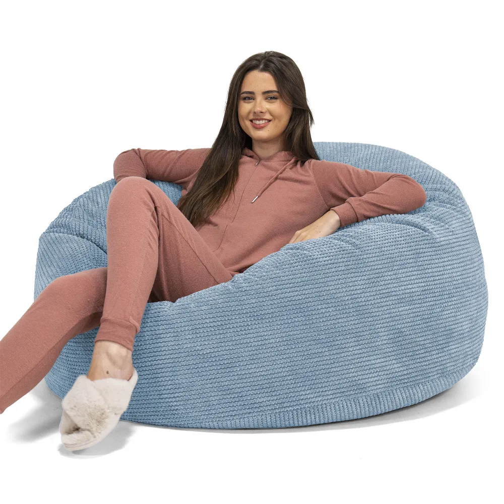 Mammoth Sofa Sitzsack XXL - Pom-Pom Himmelblau