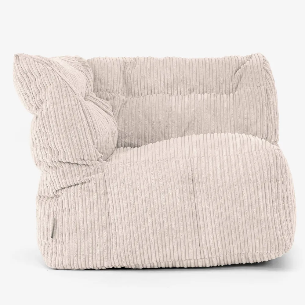 Modulares Sofa Sitzsack, Linkes Eckteil - Cord Elfenbein