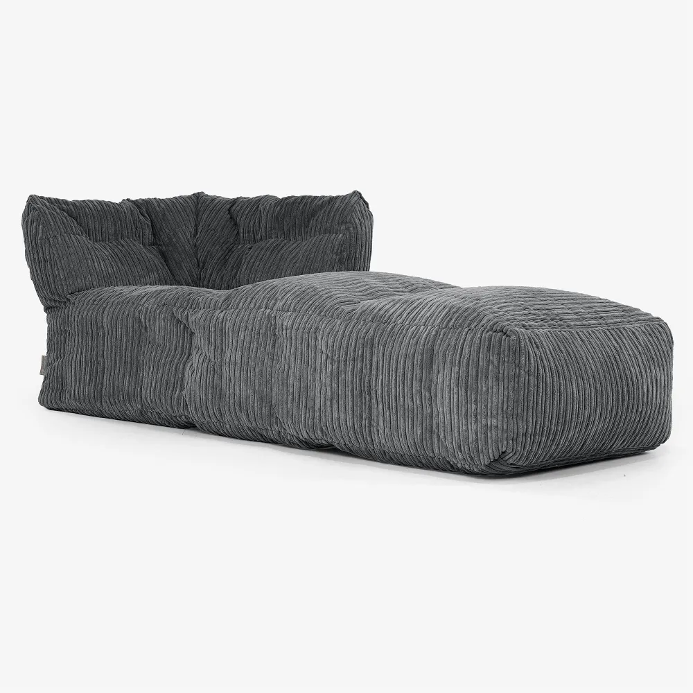 Modulares Sofa Sitzsack, Rechte Chaiselongue - Cord Schwarz